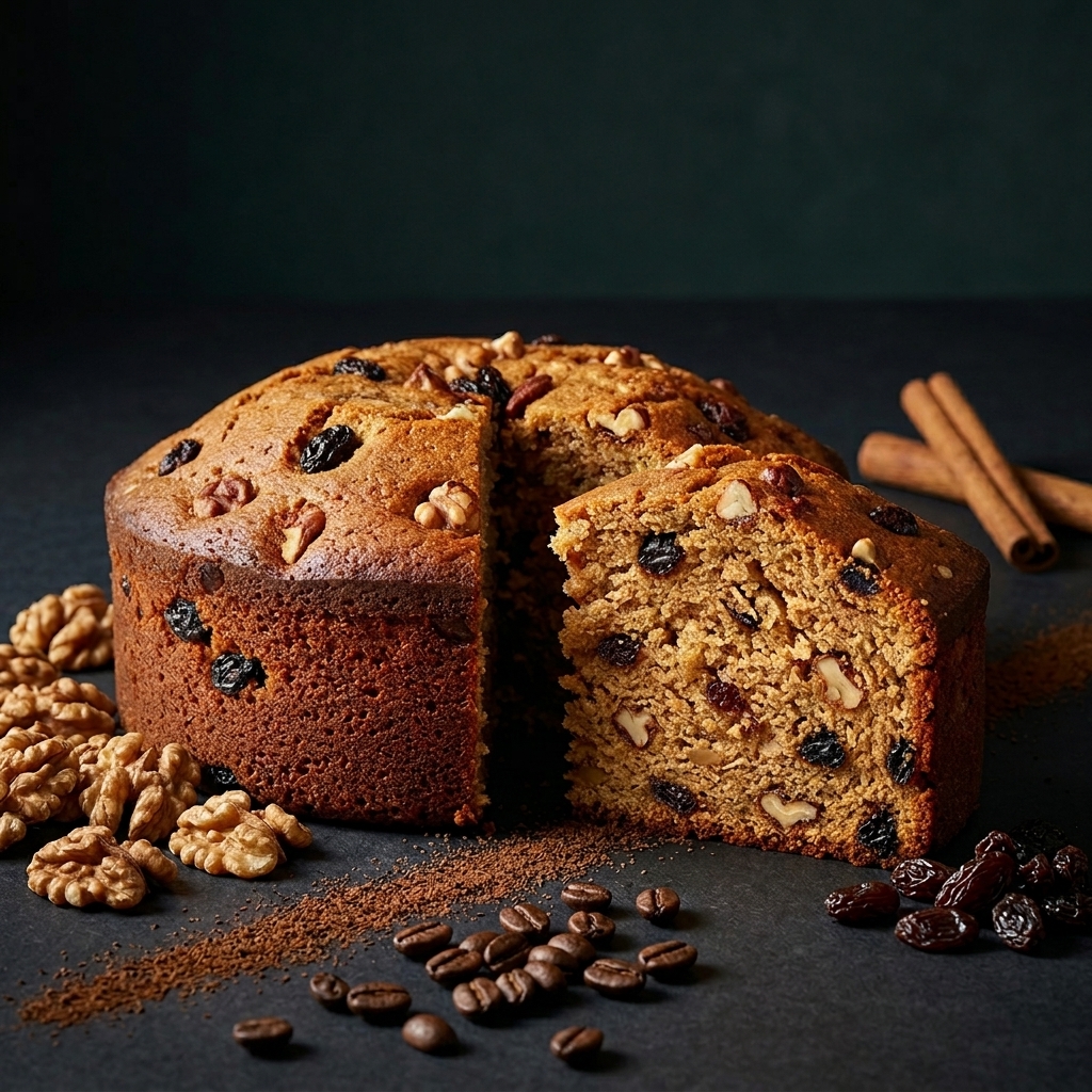 Atta Walnut Cake with walnuts